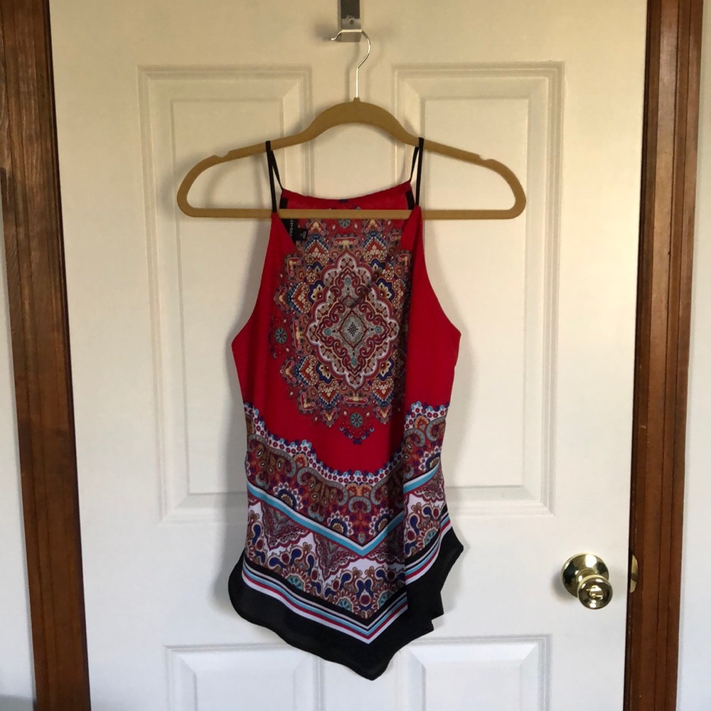 Red Bandanna-print Sleeveless Top